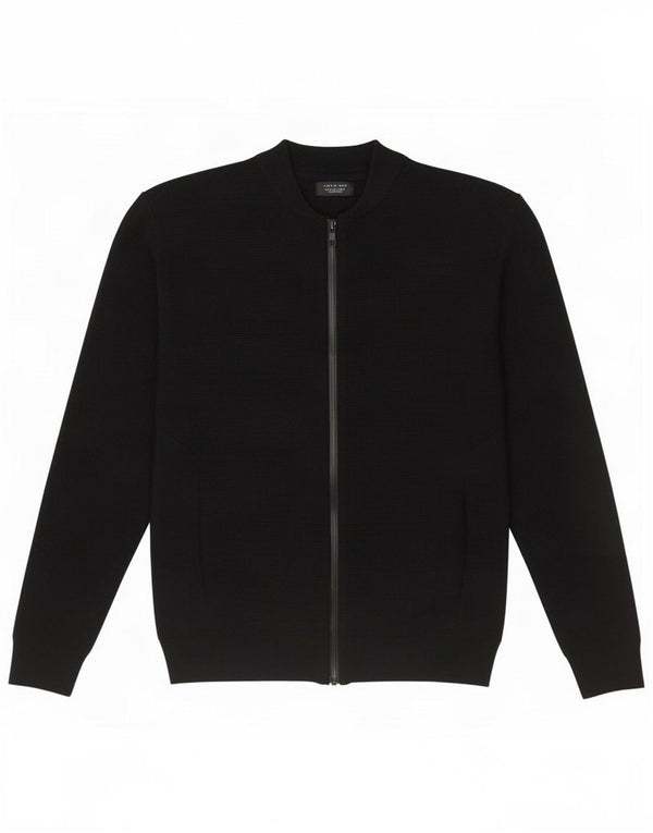 Suéter cardigã masculino Zara grande algodão preto
