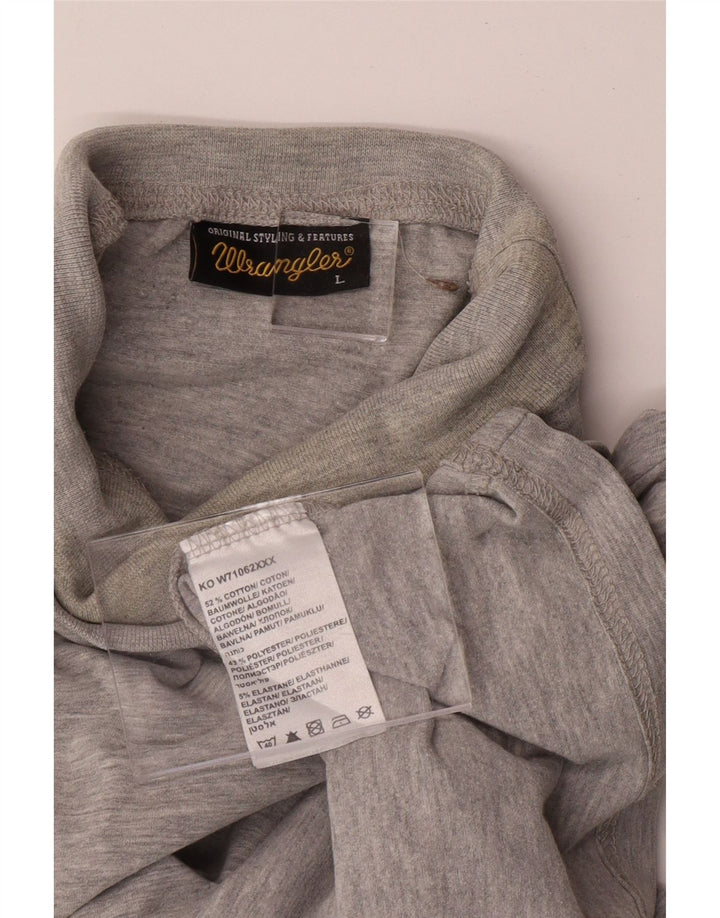 WRANGLER Top masculino de manga comprida grande algodão cinza