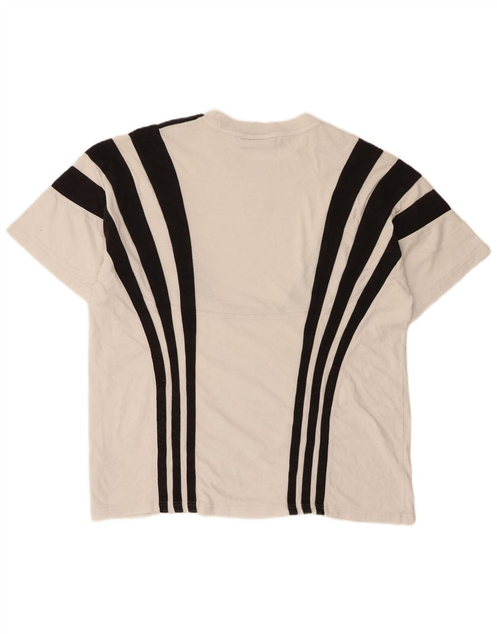 Camiseta masculina Adidas grande algodão colorblock branco
