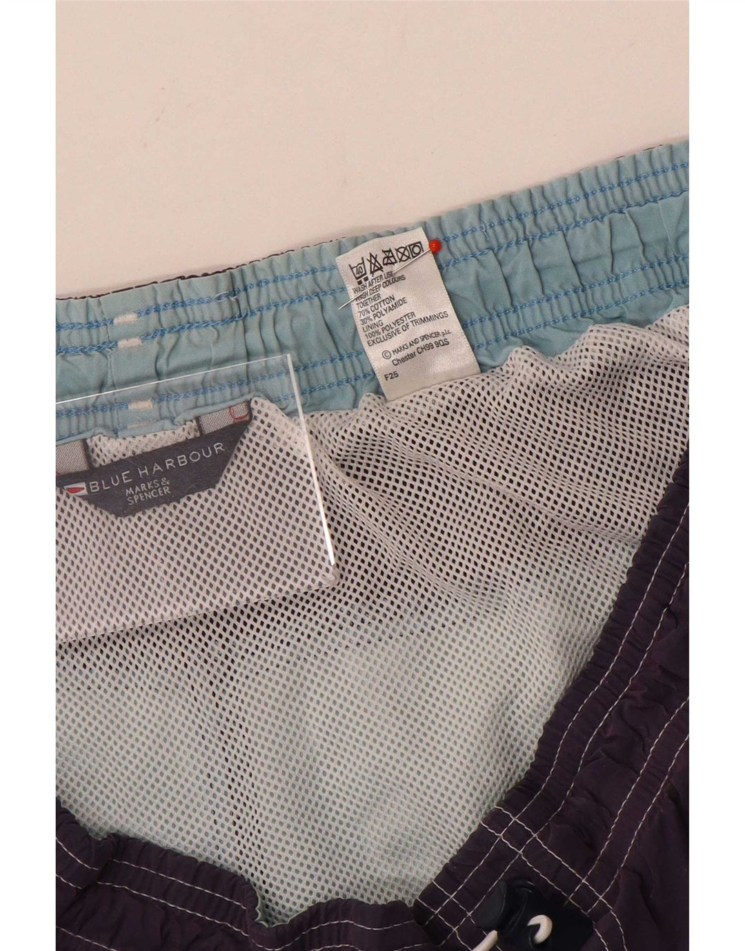 Shorts de natação masculino Marks & Spencer Blue Harbor grande bloco colorido roxo