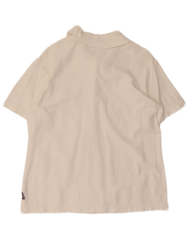 Camisa feminina de manga curta Asics UK 16 grande algodão branco