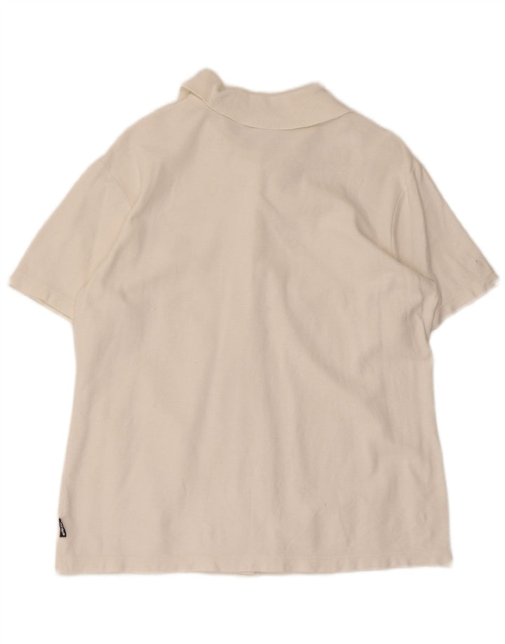 Camisa feminina de manga curta Asics UK 16 grande algodão branco