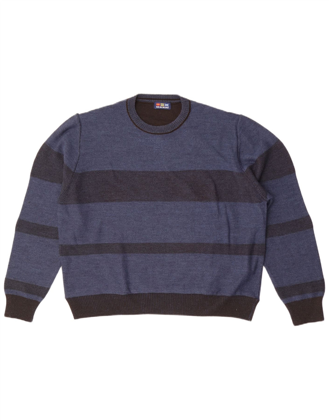 Suéter masculino Re Del Mare com gola redonda e listrado azul grande