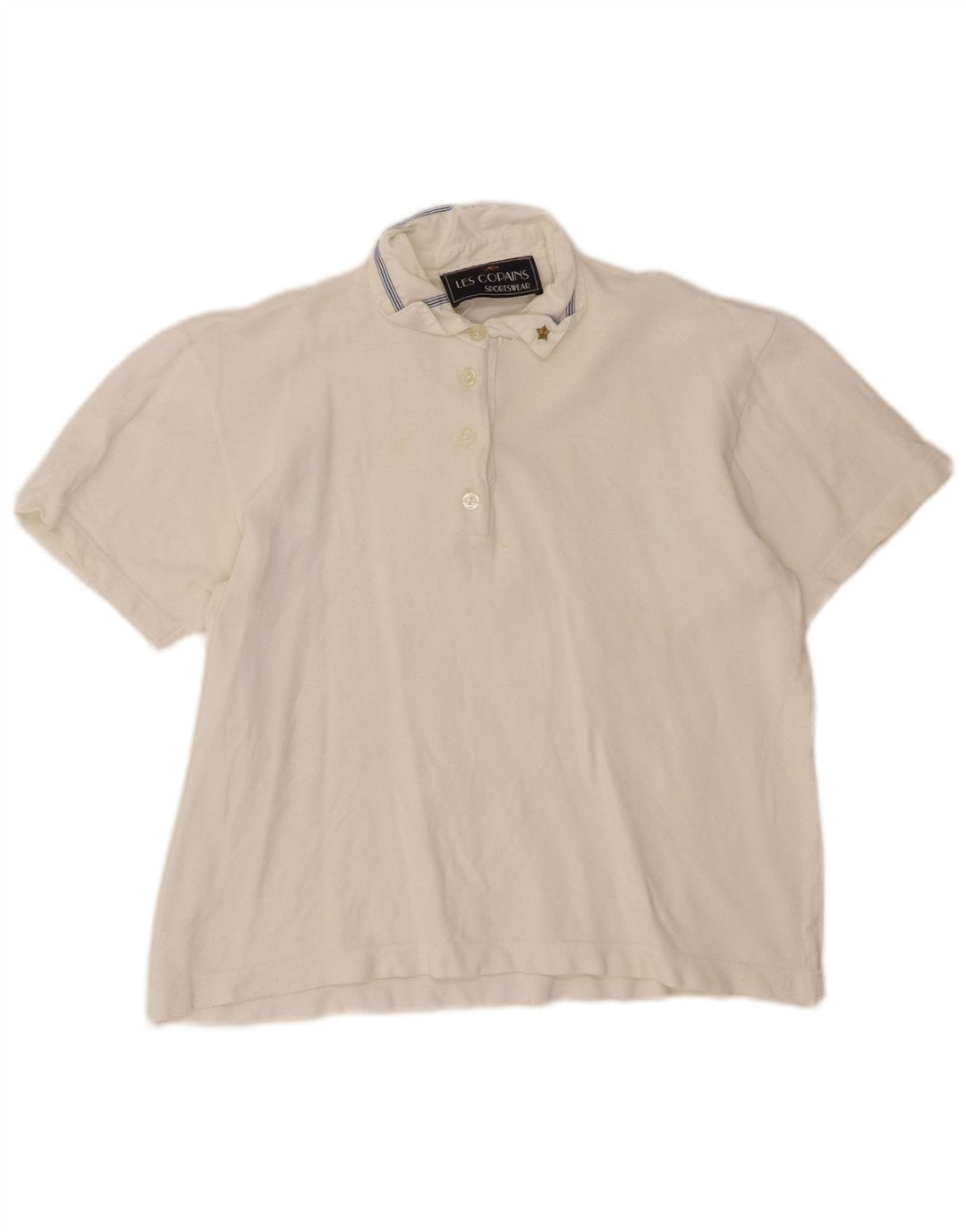 Camisa polo feminina LES COPAINS UK 12 médio branco