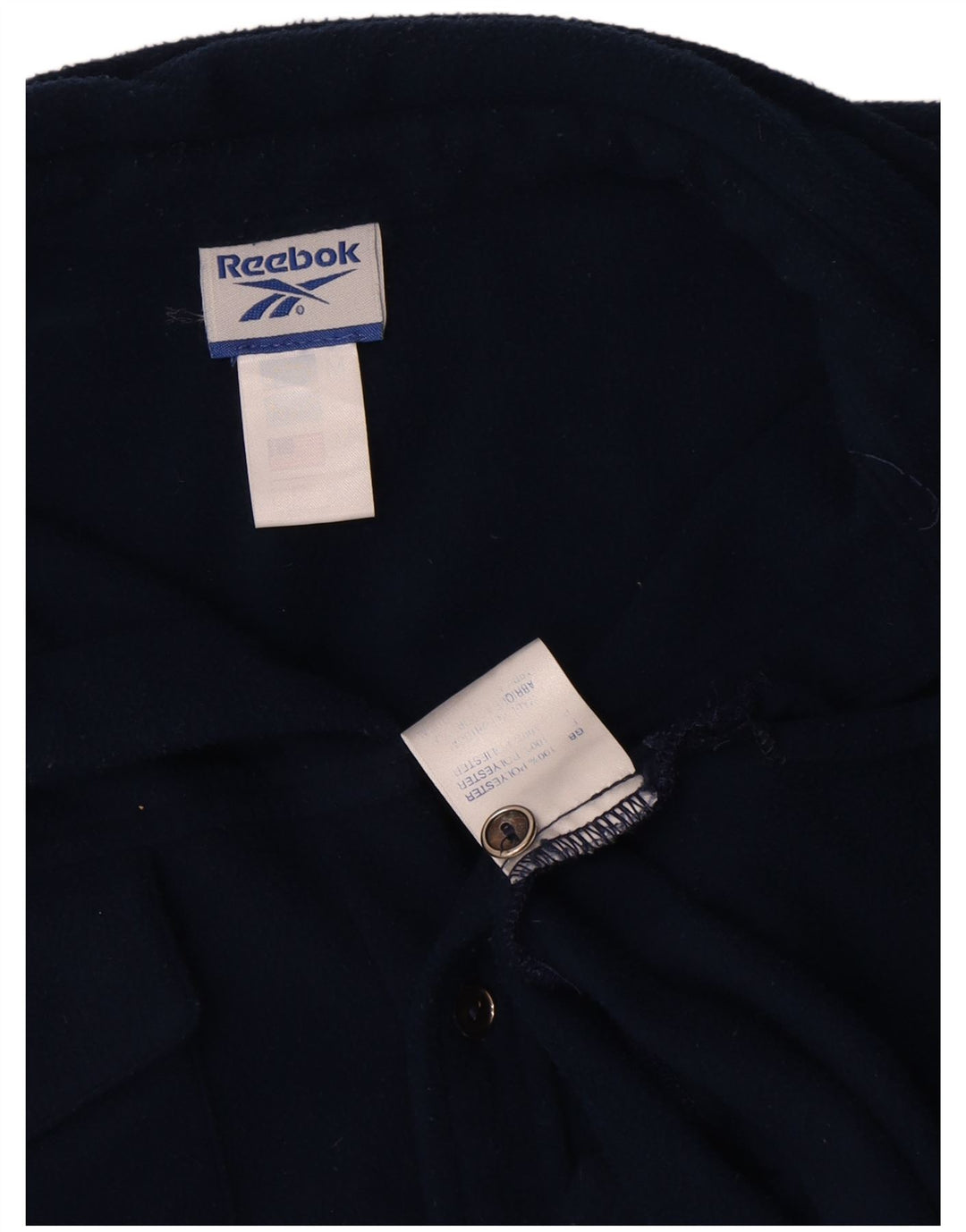 Camisa de lã masculina Reebok grande poliéster azul marinho