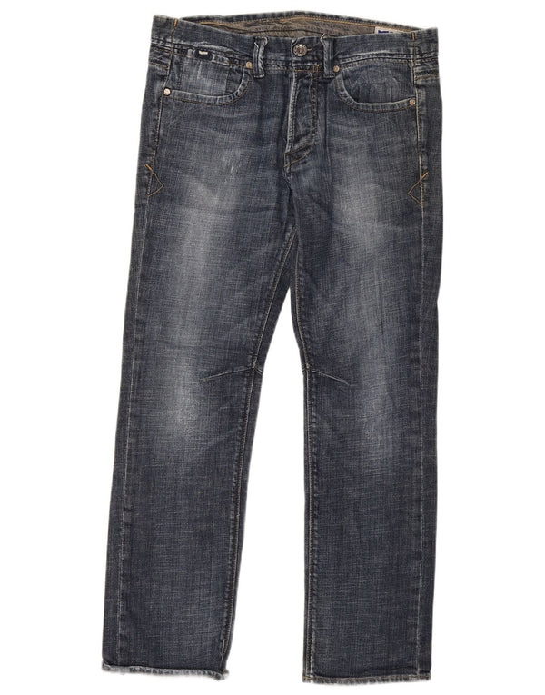 Gas Mens Straight Jeans W34 L32 Azul Marinho Algodão
