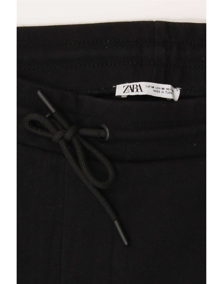 Zara Mens Sport Shorts Médio Algodão Preto