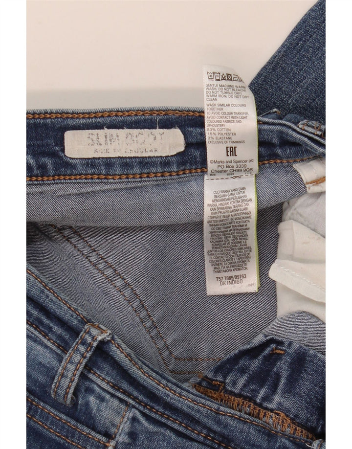 Jeans feminino Marks & SPENCER Regular Fit Bootcut Reino Unido 10 Pequeno W30 L30 Azul
