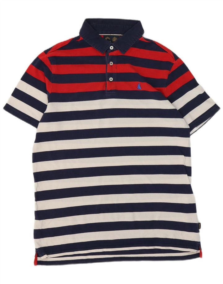 Camisa polo masculina Musto médio algodão listrado azul marinho