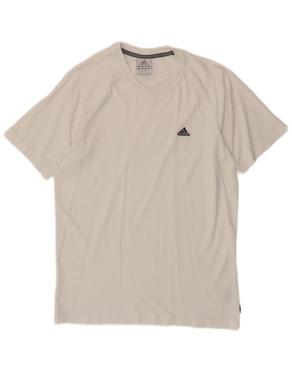 Adidas Mens Camiseta Top Pequeno Off White Algodão
