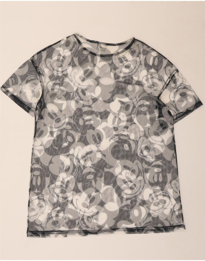 Camiseta masculina Disney Mickey Mouse com estampa gráfica grande cinza