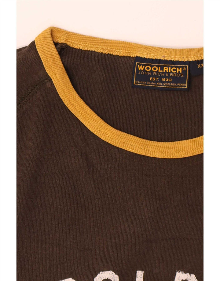 Woolrich masculino gráfico top manga comprida 2XL algodão marrom