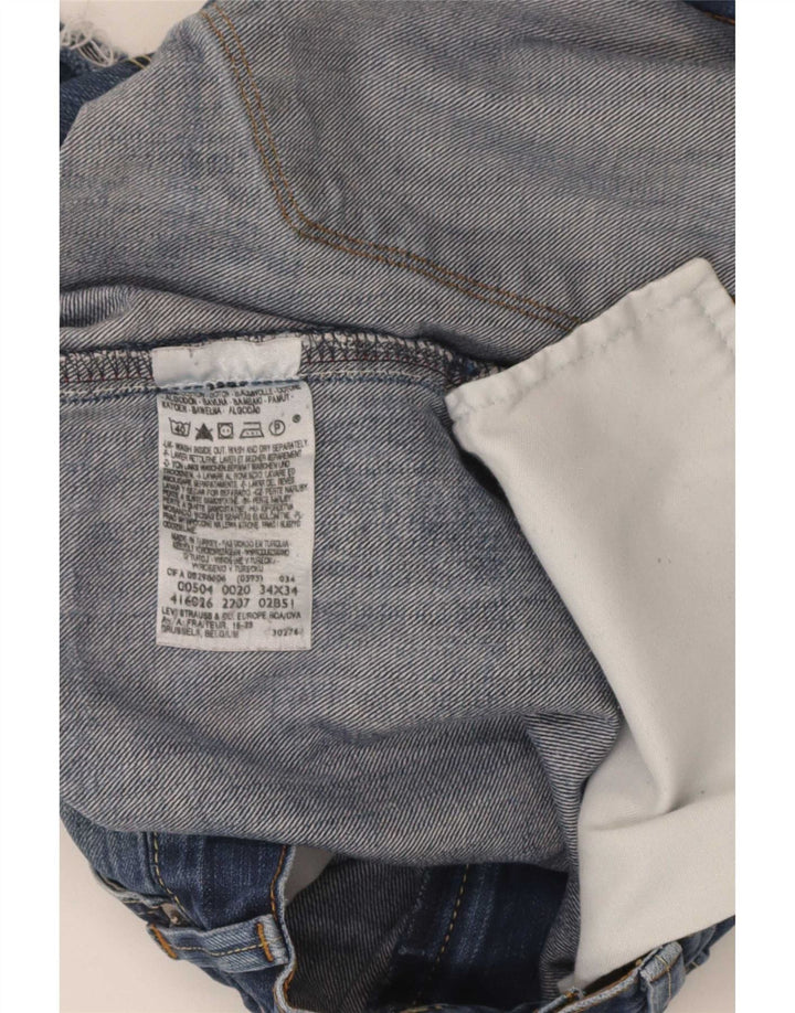 Shorts jeans masculino Levi's 506 Regular W34 grande azul algodão