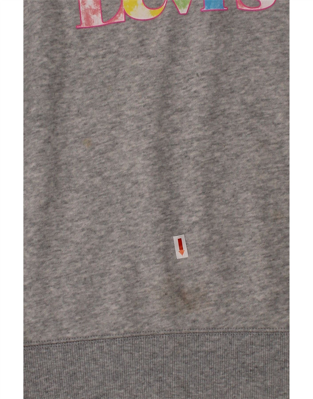LEVI'S Girls Graphic Sweatshirt Jumper 11-12 Years Grey Cotton Vintage Levi's and Second-Hand Levi's from Messina Hembry 