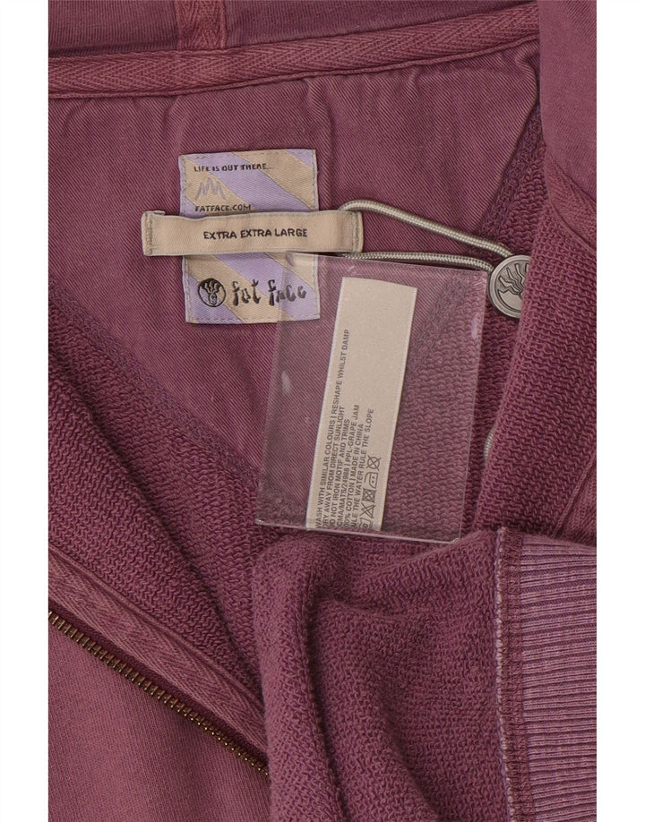 Suéter masculino com capuz e zíper FAT FACE 2XL algodão roxo