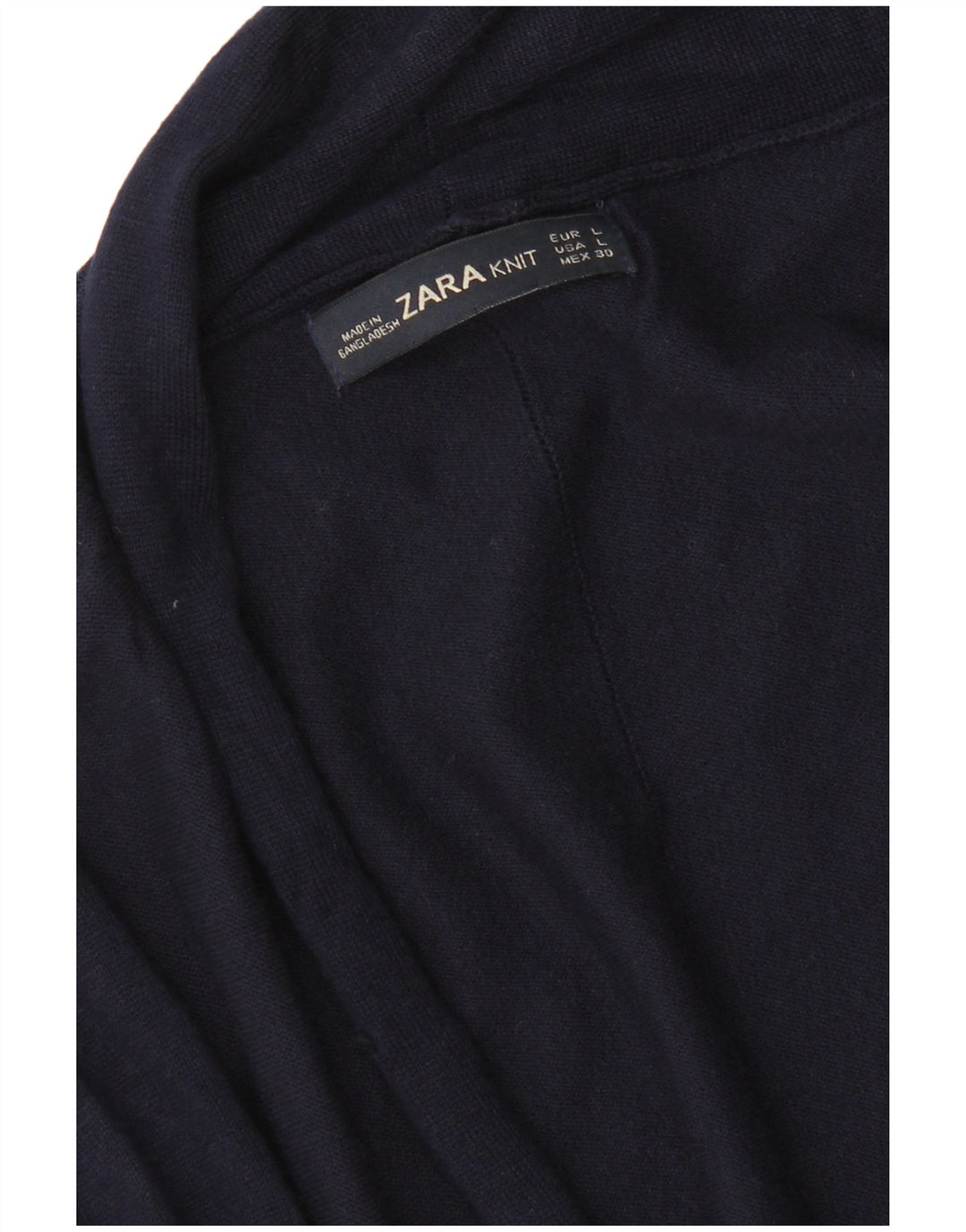 Zara Suéter Cardigan Aberto Feminino Reino Unido 14 Grande Azul Marinho