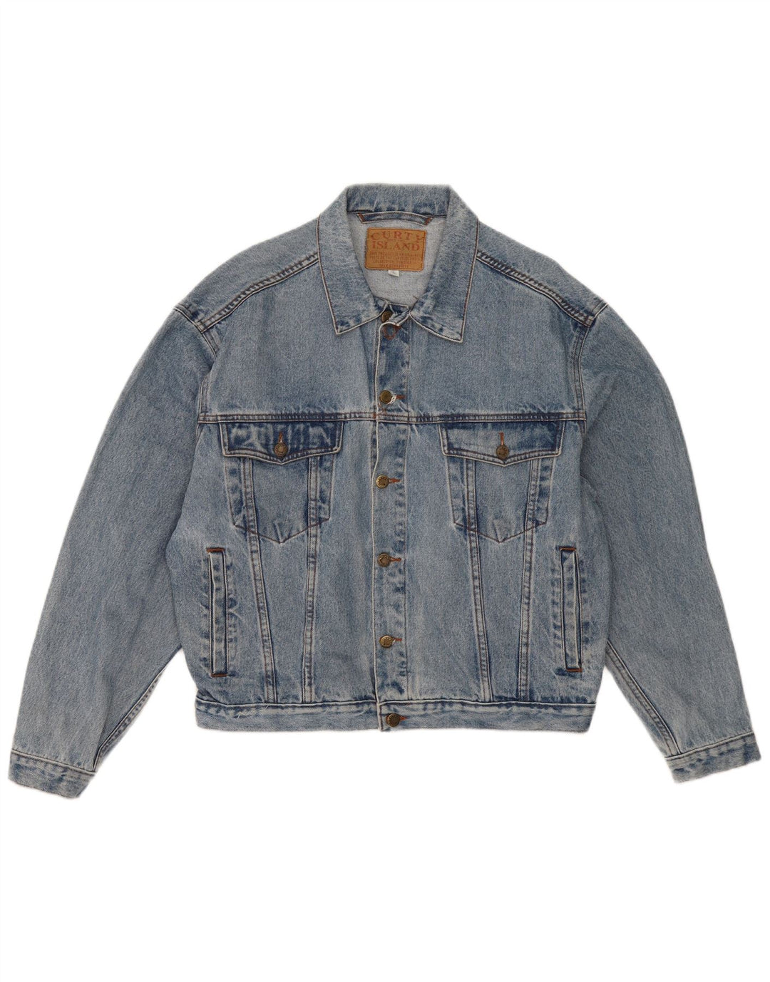 Jaqueta jeans masculina vintage UK 40 grande algodão azul