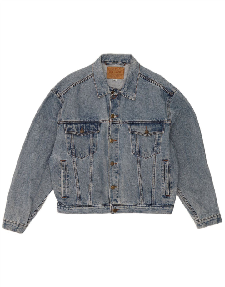 Jaqueta jeans masculina vintage UK 40 grande algodão azul