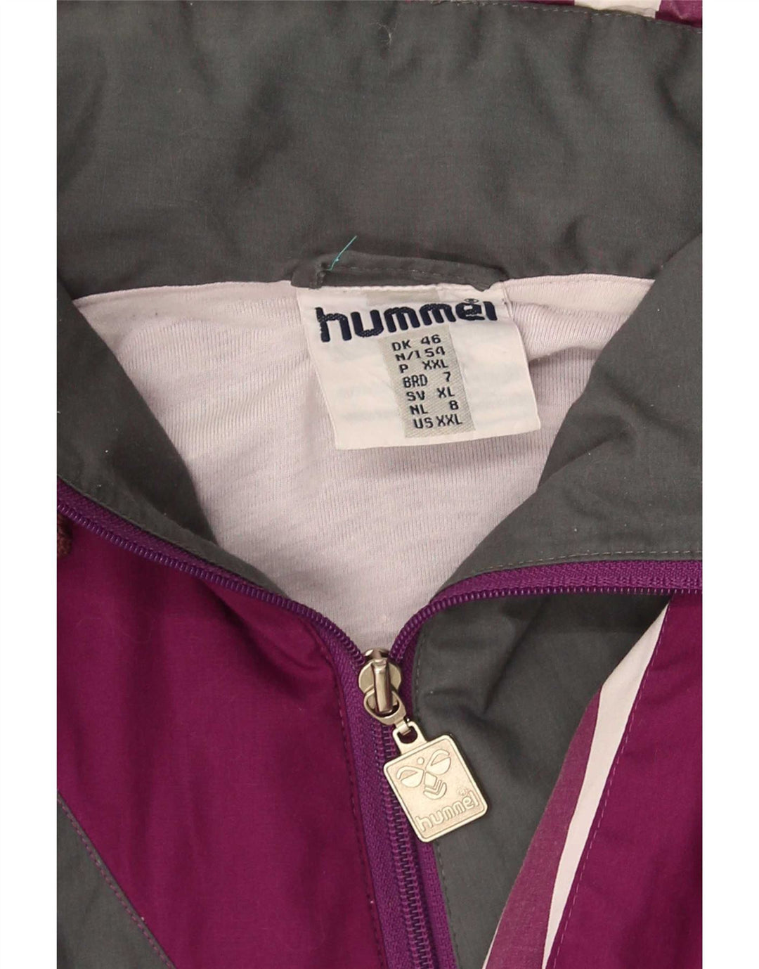 Hummel Pulôver masculino gráfico agasalho jaqueta superior 2XL bloco colorido roxo