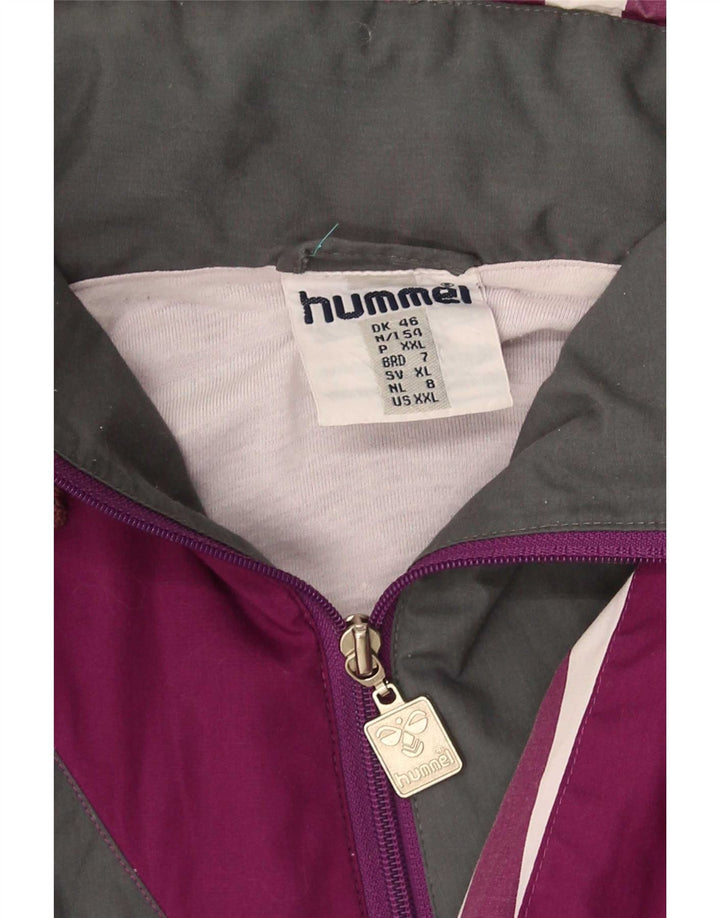 Hummel Pulôver masculino gráfico agasalho jaqueta superior 2XL bloco colorido roxo