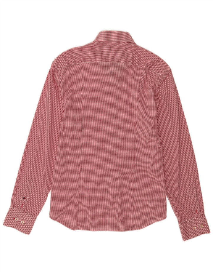 Camisa masculina Tommy Hilfiger Regular Fit tamanho 38 15 médio vermelho guingão