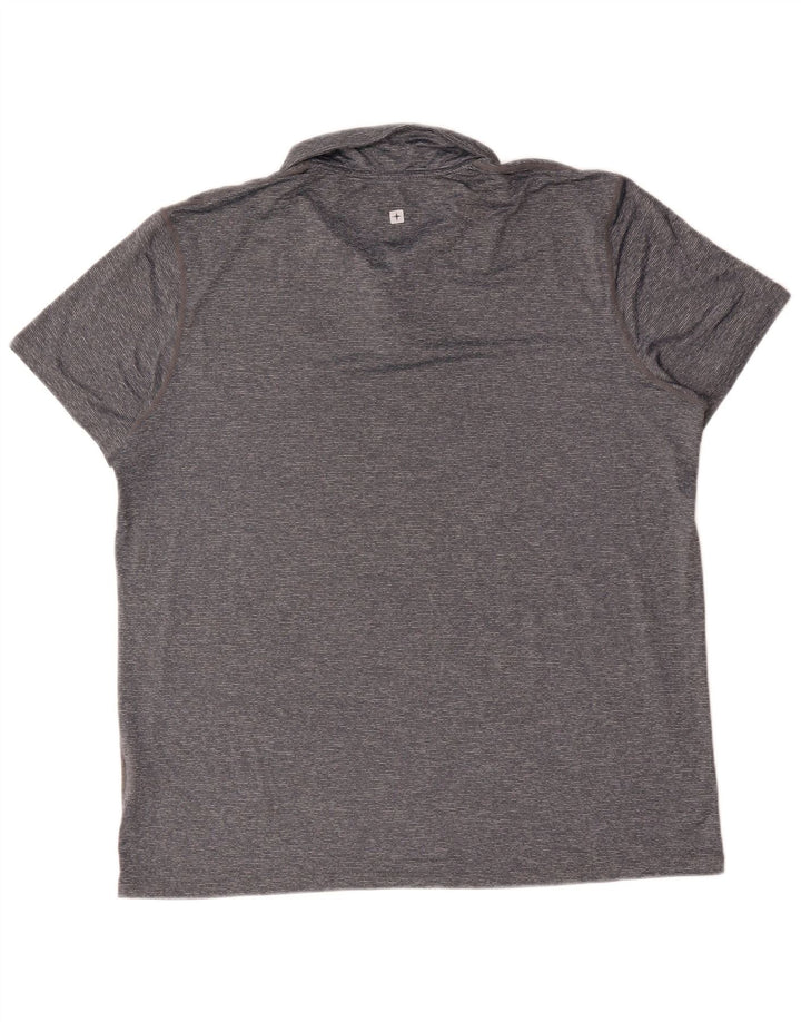 Camisa polo masculina Mountain Warehouse XL cinza manchado de nylon