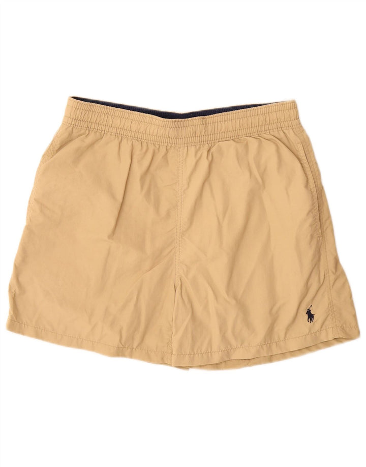 Shorts de natação masculino Polo Ralph Lauren pequeno bege nylon