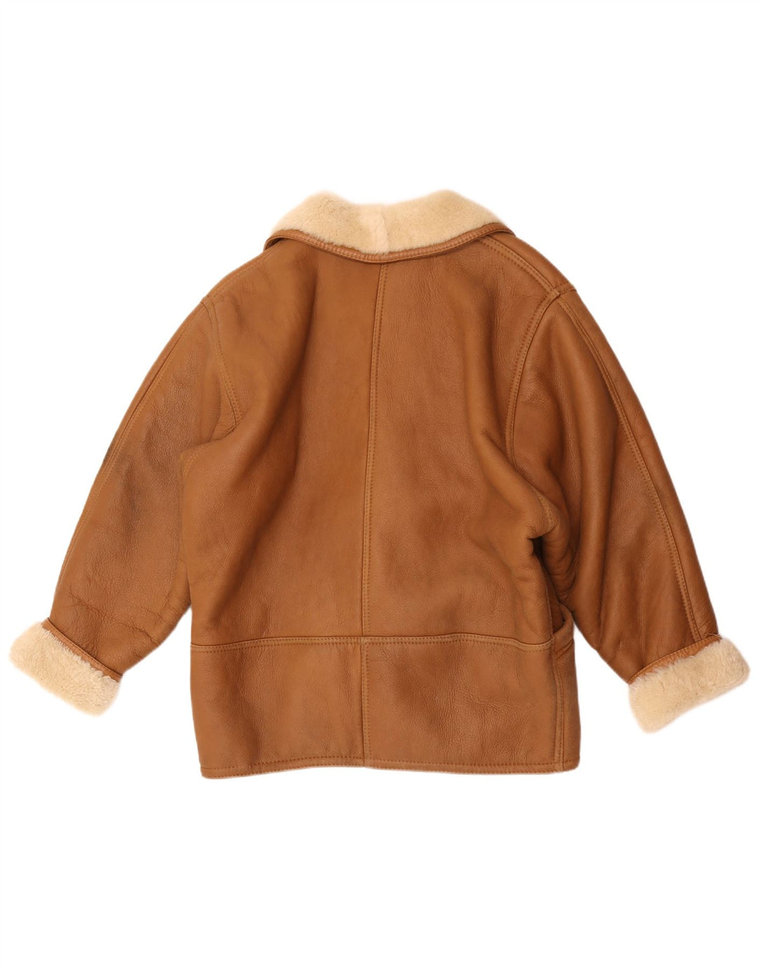 Jaqueta feminina vintage Shearling UK 18 XL marrom