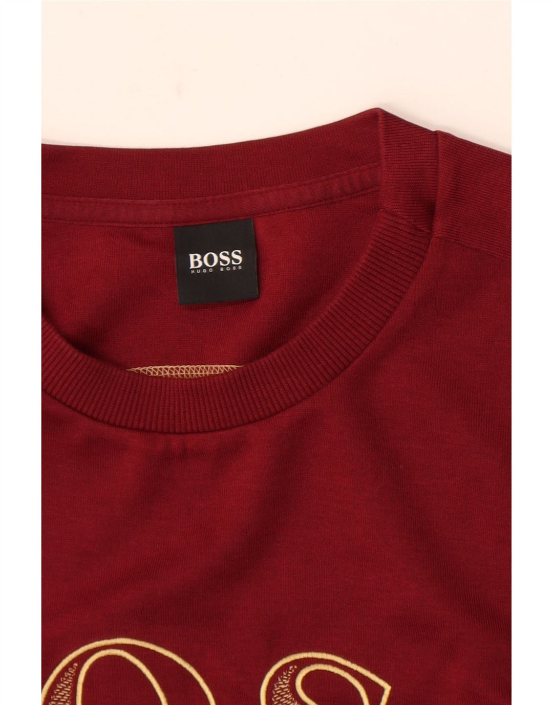 Hugo Boss Mens Graphic Moletom Jumper Médio Borgonha