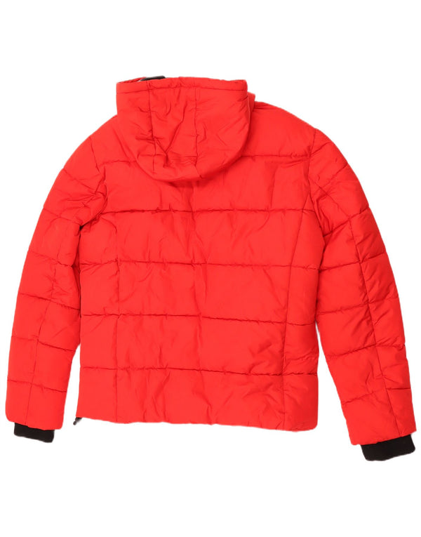 Jaqueta acolchoada com capuz masculina Superdry UK 40 poliéster vermelho grande
