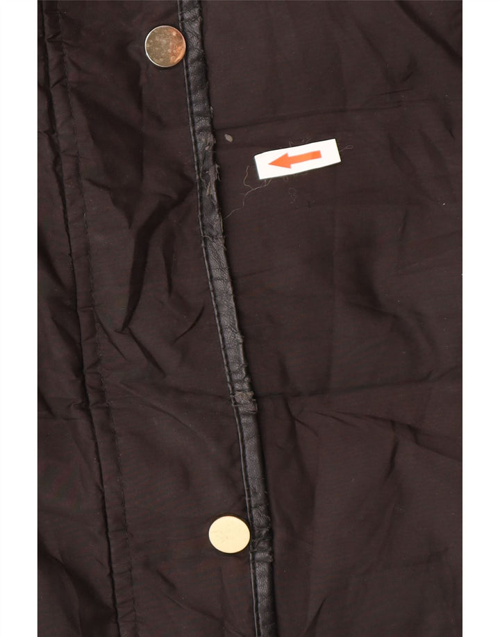 Jaqueta acolchoada com capuz feminina Zara UK 16 grande inverno preto de poliéster