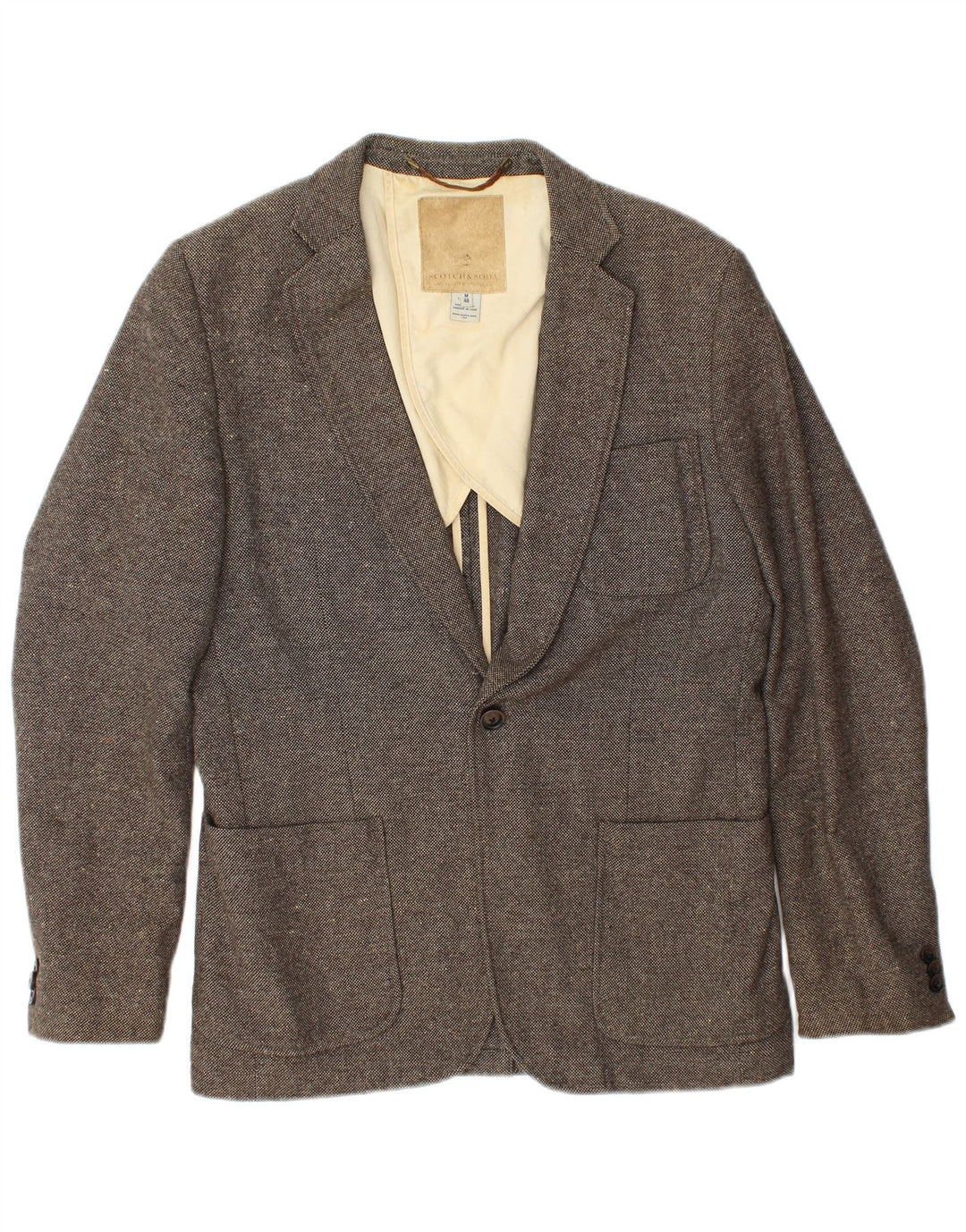 Jaqueta blazer masculina SCOTCH & SODA com 1 botão IT 48 marrom médio