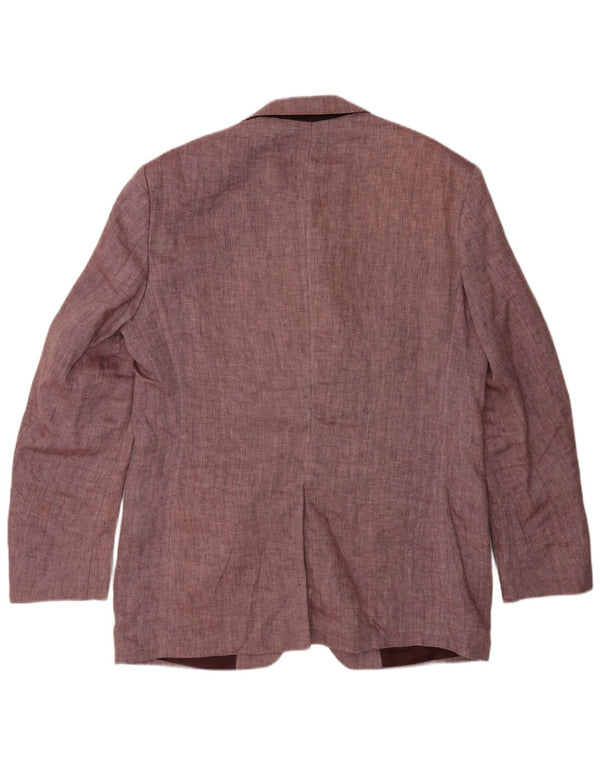 Jaqueta blazer masculina de 2 botões Marks & Spencer Reino Unido 40 espinha de peixe rosa médio