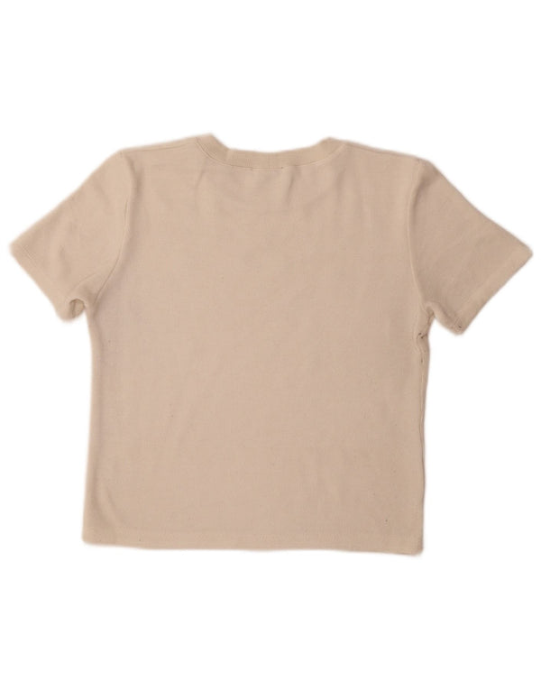 Zara Womens T-Shirt Top UK 12 Medium Beige