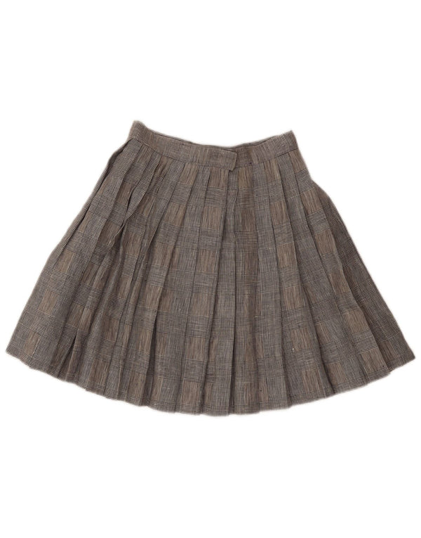 Saia plissada feminina vintage W24 XS cinza Houndstooth