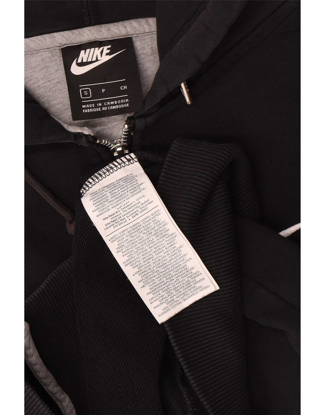 Suéter Nike Masculino Zip com Capuz Pequeno Algodão Preto