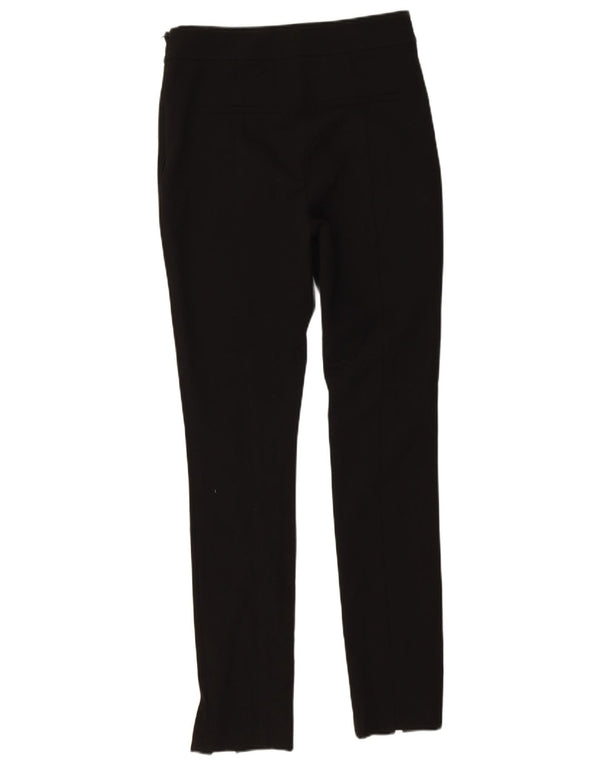 Calças casuais finas femininas Reiss UK 10 pequenas W28 L30 poliéster preto