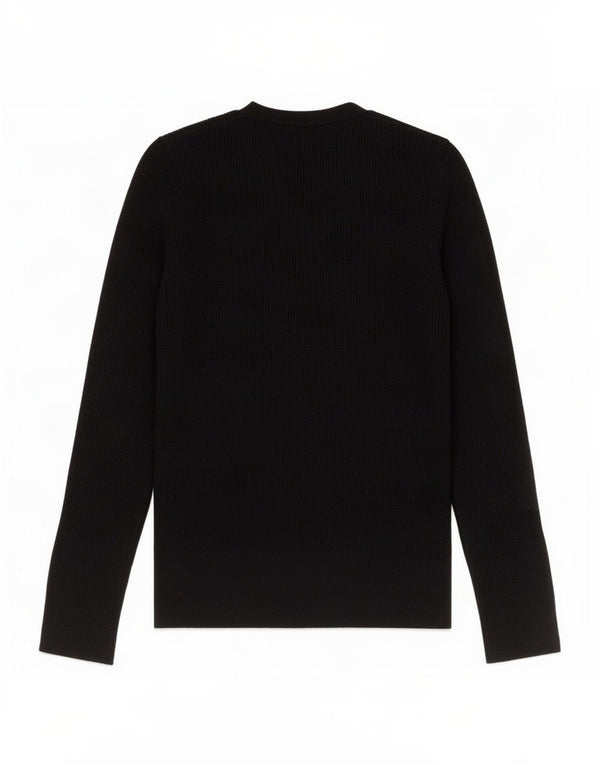 Suéter feminino Marks & Spencer com gola redonda e viscose preta pequena Reino Unido 10