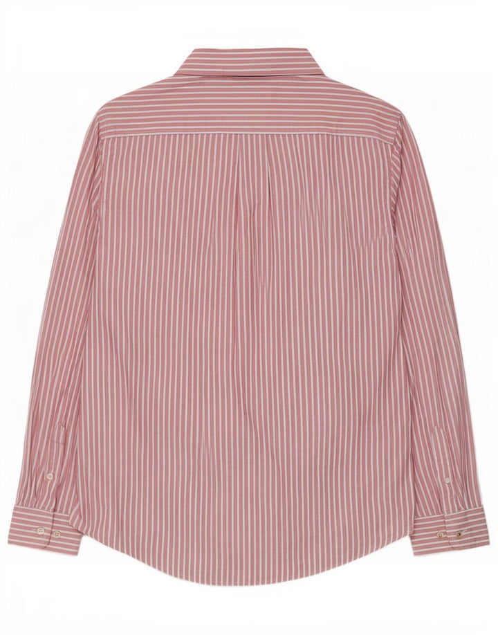 Camisa masculina Tommy Hilfiger grande listrada rosa de algodão