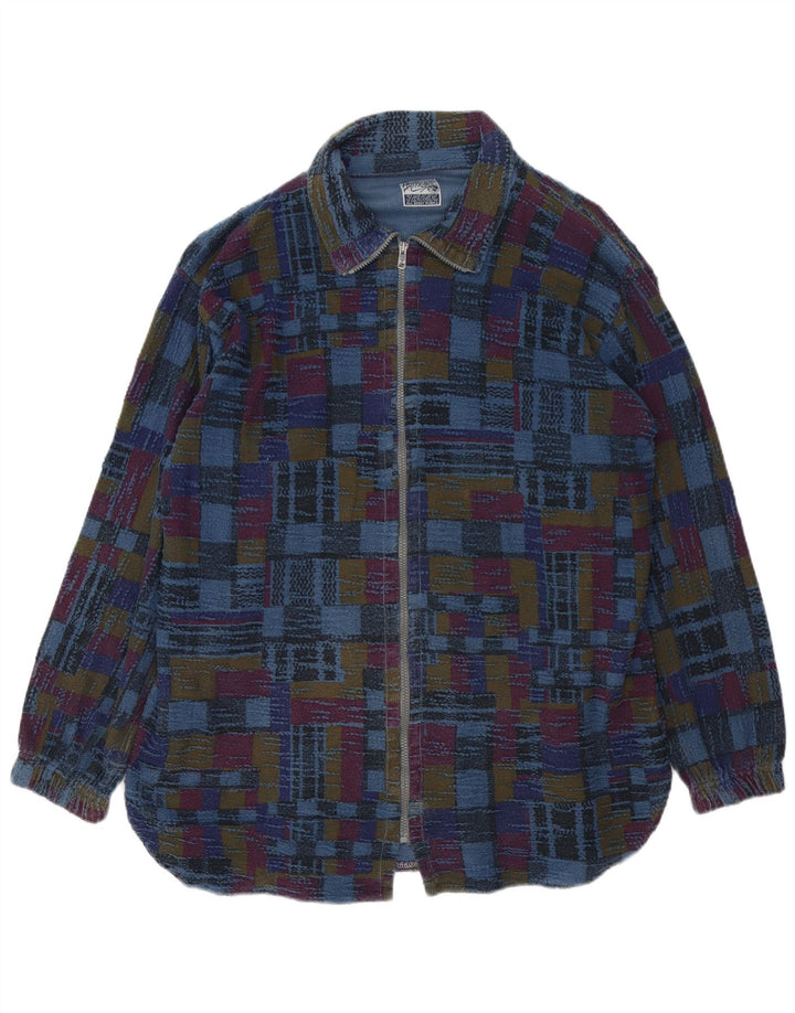 Jaqueta bomber masculina VINTAGE UK 42 XL multicolorida geométrica