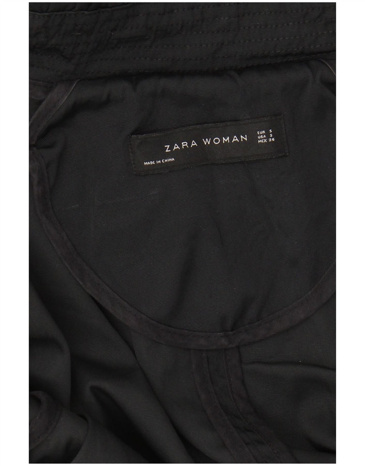 Jaqueta parka feminina com capuz grande ZARA Reino Unido 10 pequena preta