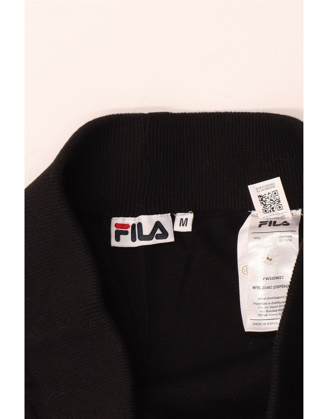 Fila Womens Tracksuit Calças Joggers UK 12 Médio Algodão Preto