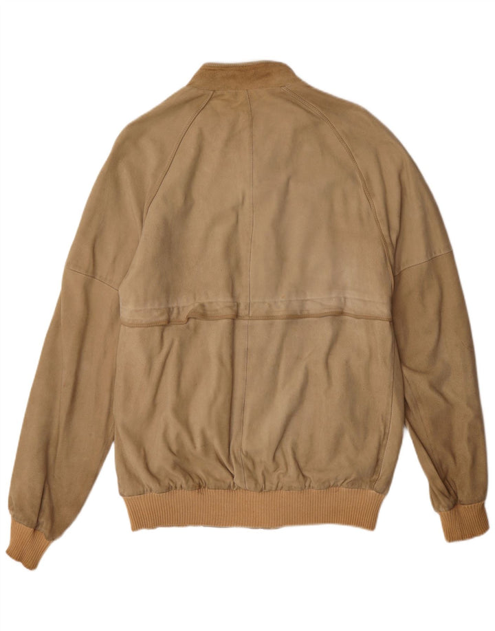 Jaqueta bomber masculina vintage de camurça IT 52 XL algodão marrom
