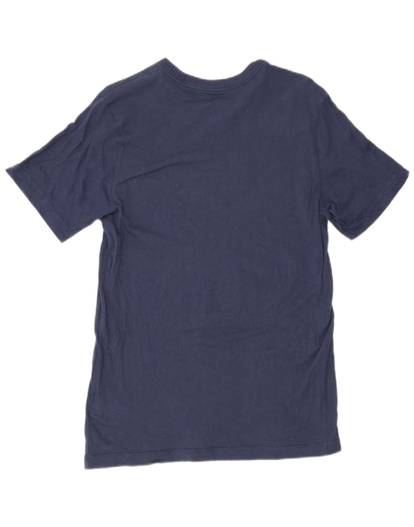 Camiseta Nike masculina gráfica top pequeno algodão azul marinho