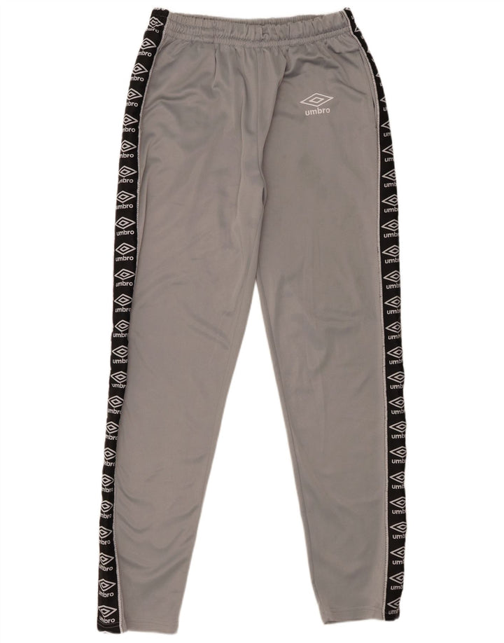 Calça de treino masculina Umbro com estampa gráfica grande cinza colorblock poliéster