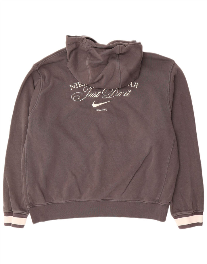 Suéter com capuz gráfico masculino Nike grande algodão cinza