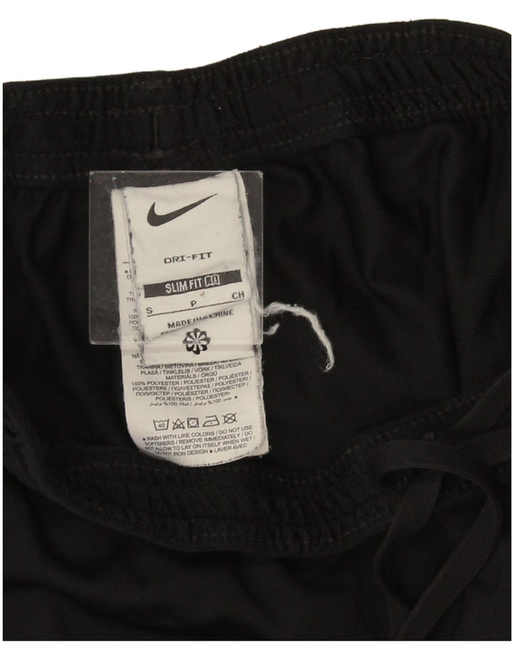 Calça de treino masculina Nike Dri Fit Slim pequena preta colorblock poliéster
