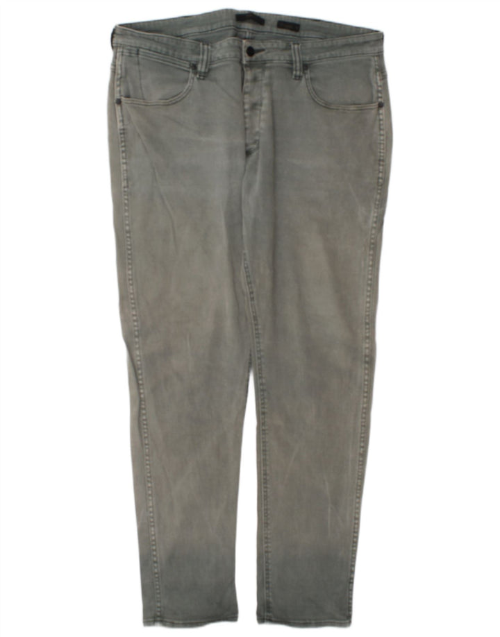Wrangler Mens Tapered Jeans W36 L30 Cinza Algodão