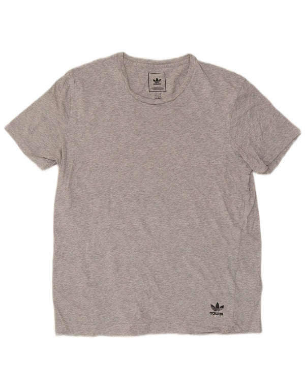 Camiseta masculina Adidas grande algodão manchado cinza