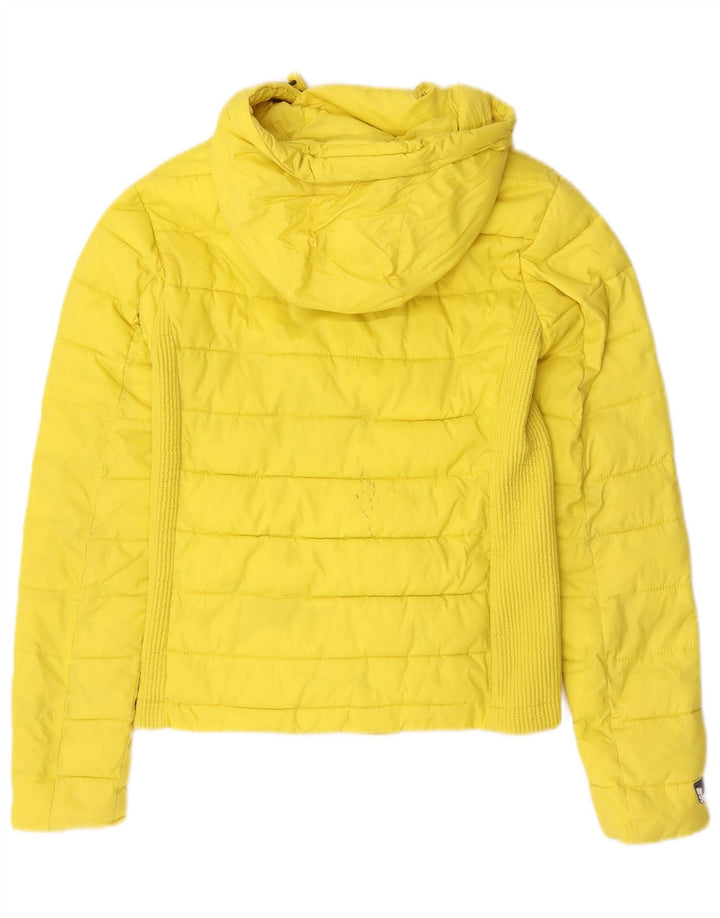 Jaqueta acolchoada com capuz feminina Superdry UK 10 poliéster amarelo pequeno